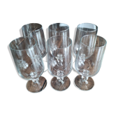 Lot de 6 verres à vin hauts de dégustation pied hexagonal