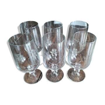 Set of 6 wine glasses top tasting hexagonal foot