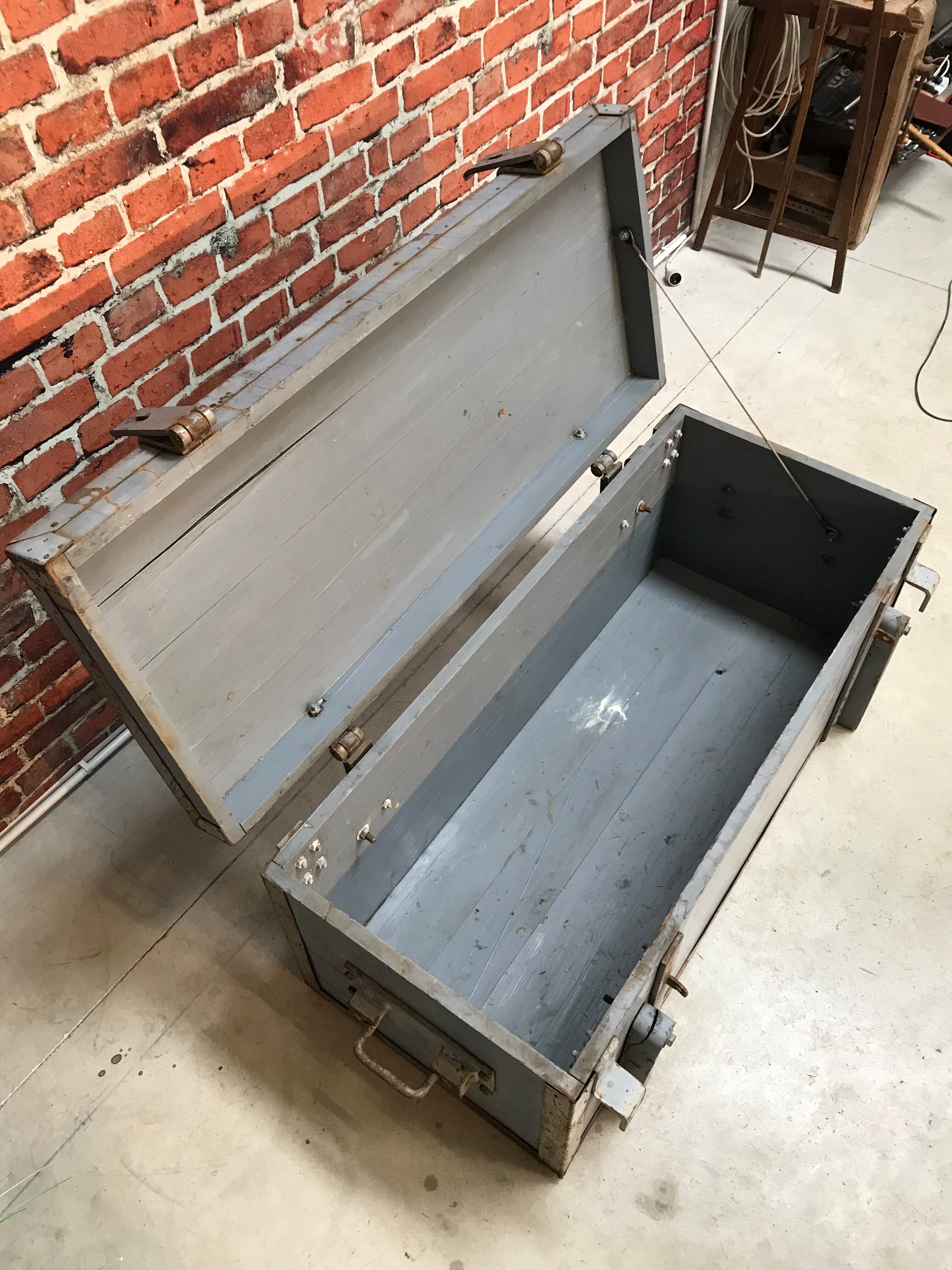 Wooden military transport trunk
