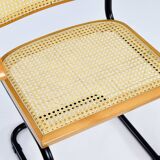 Mid Century Modern B64 Black and Beech Marcel Breuer Cesca Chair Italy 70s