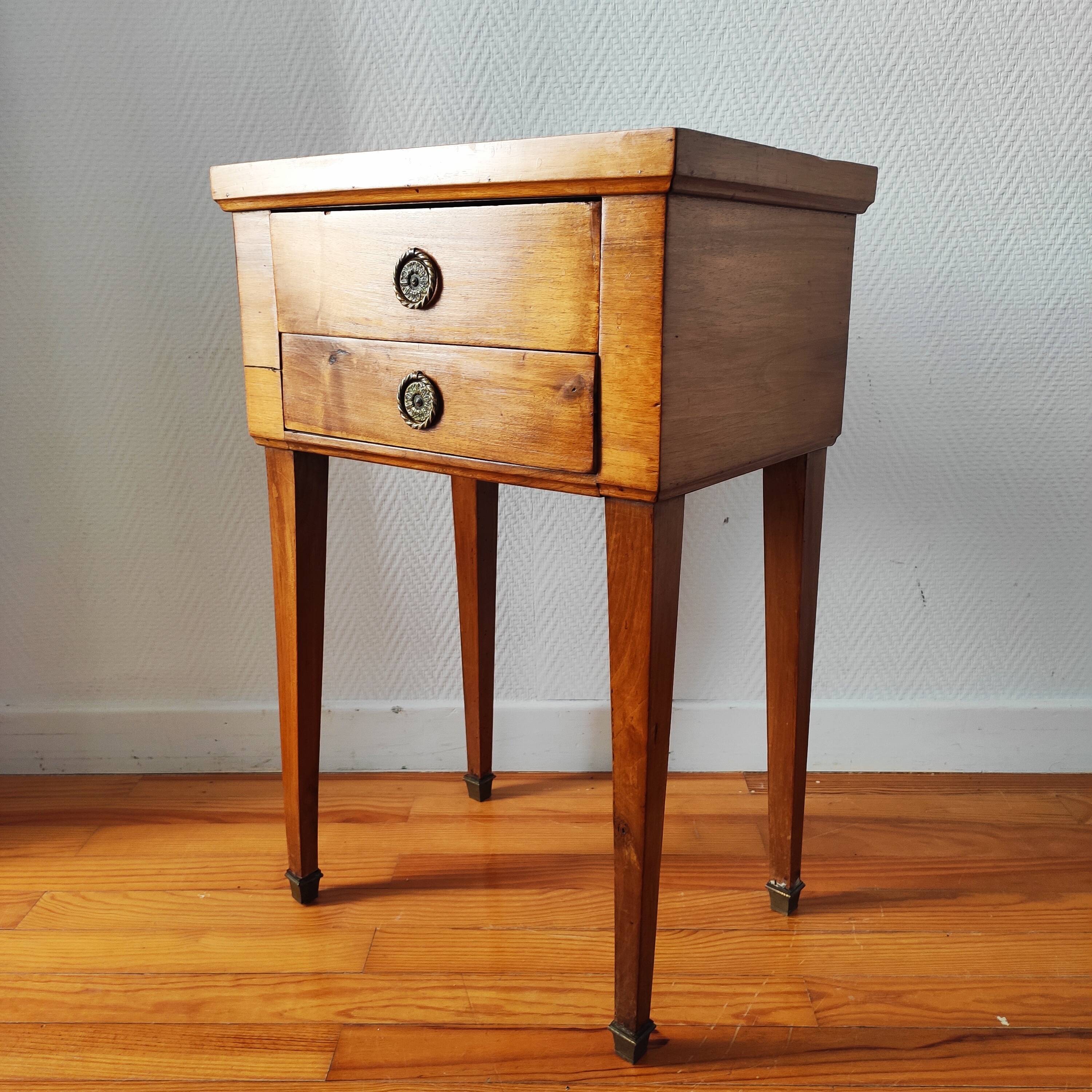Antique walnut chiffonier bedside table