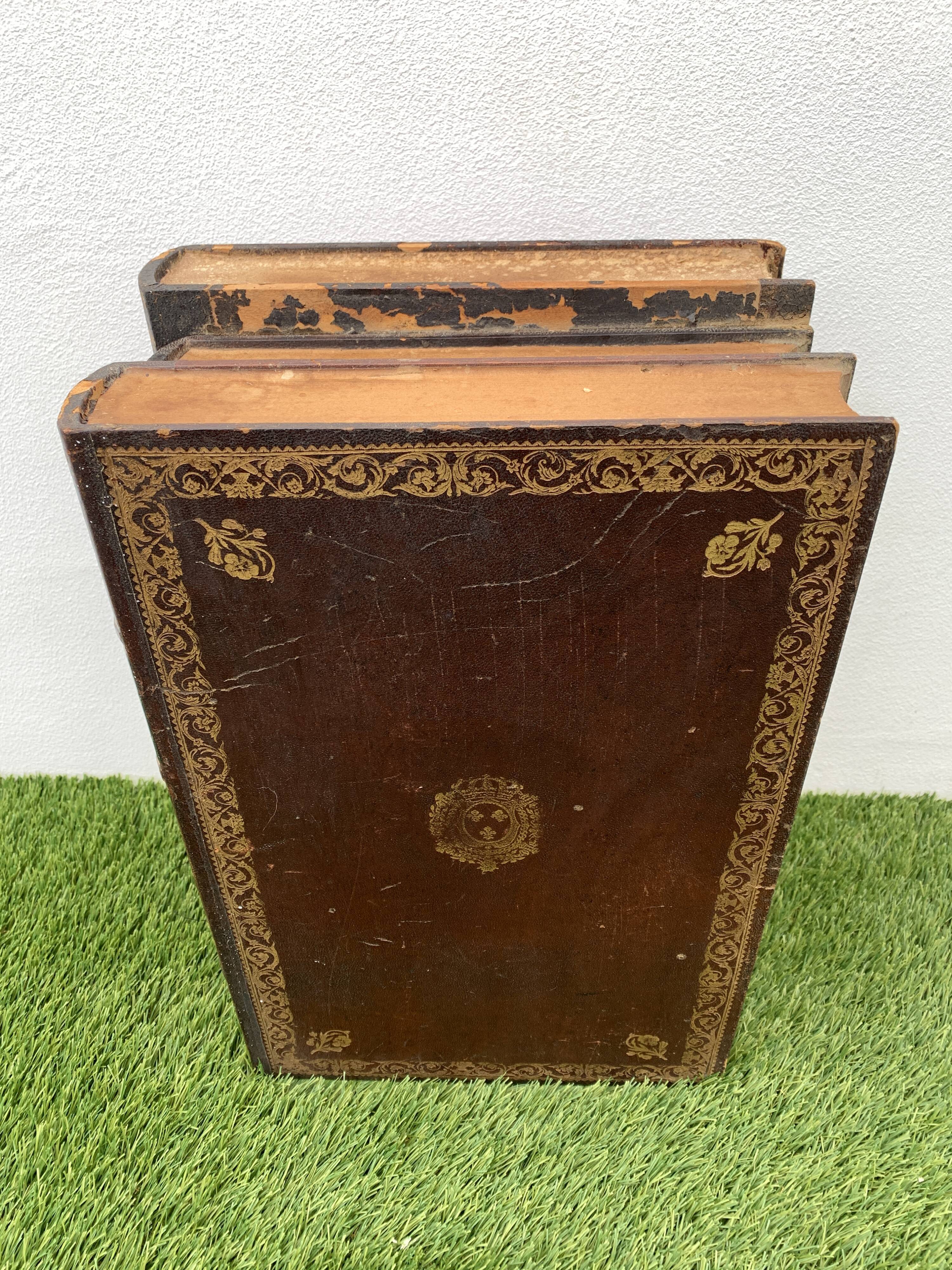Trompe l'oeil storage box of old books, twentieth century