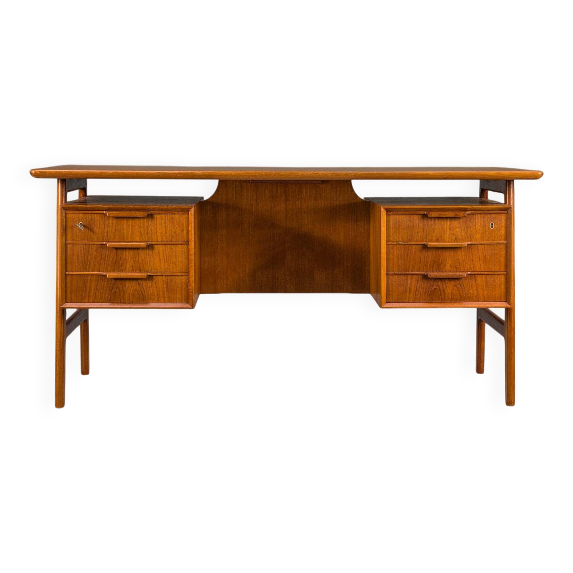 Teak Model 75 Desk from Omann Jun Møbelfabrik, 1960s