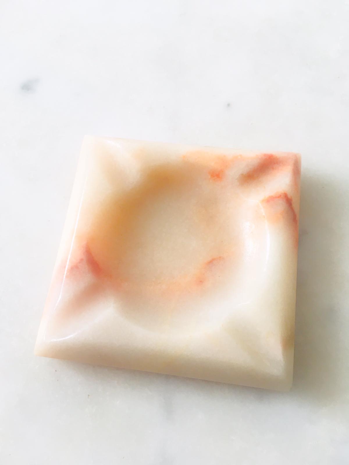 Pink marble ashtray