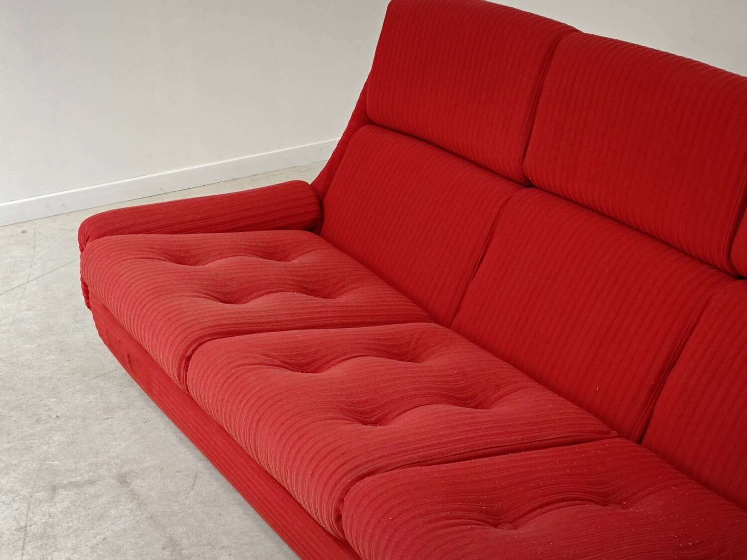 Canapé orange jitona ribbed fabric space age 1070