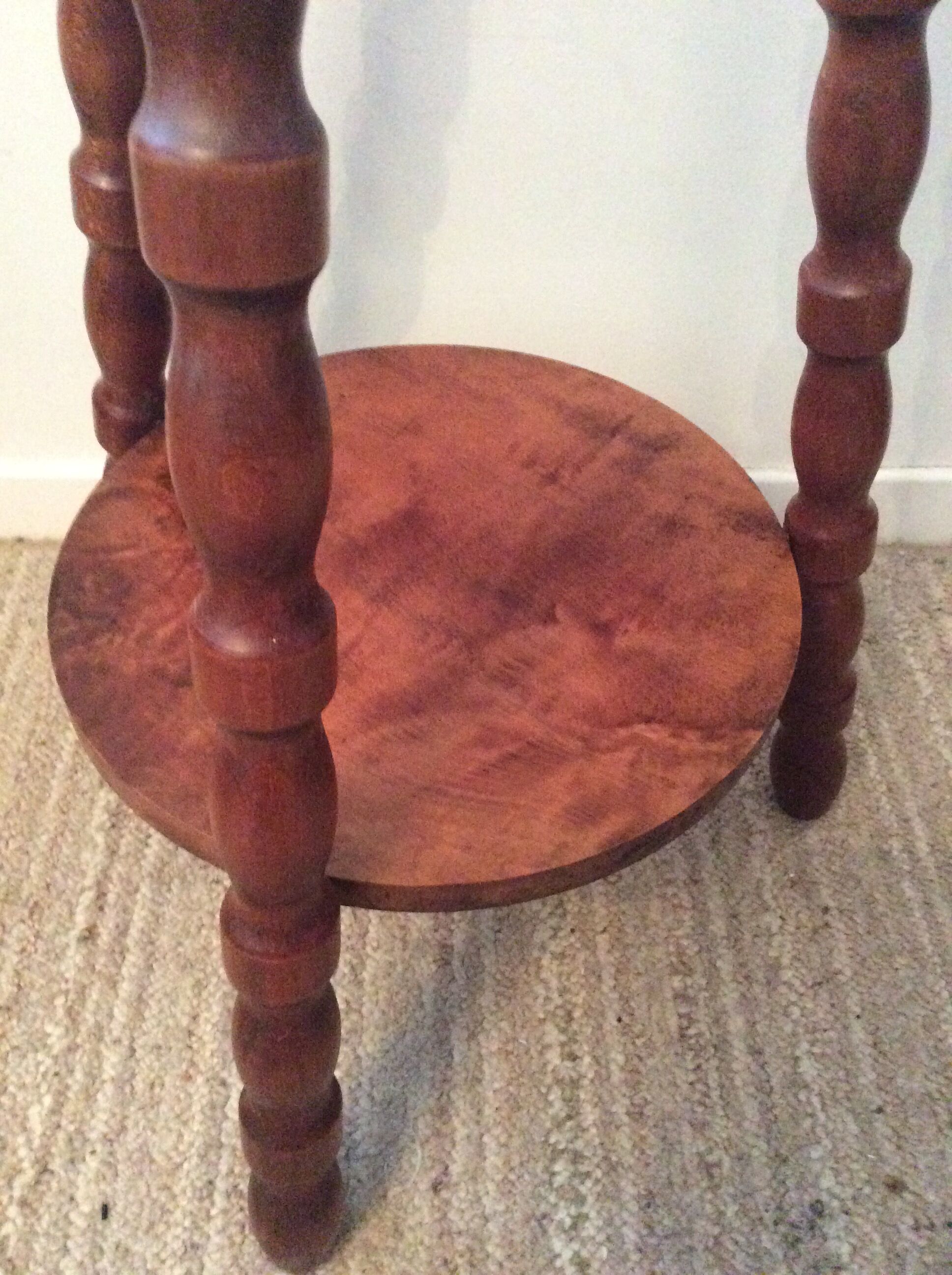 Scandinavian plant holder in solid wood turned from the 60s and 70s