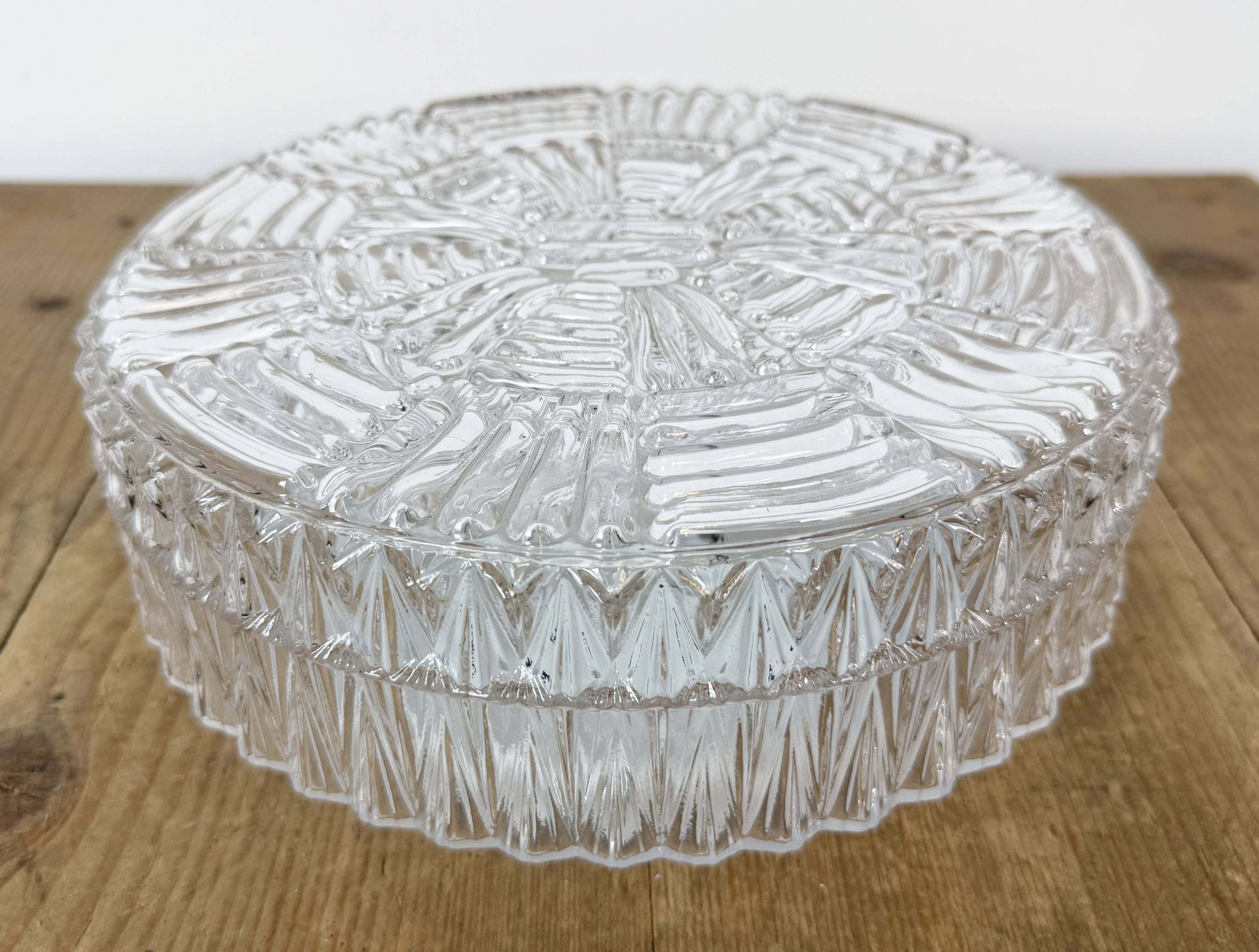 Vintage Glass Wall or Ceiling Light, 1970s