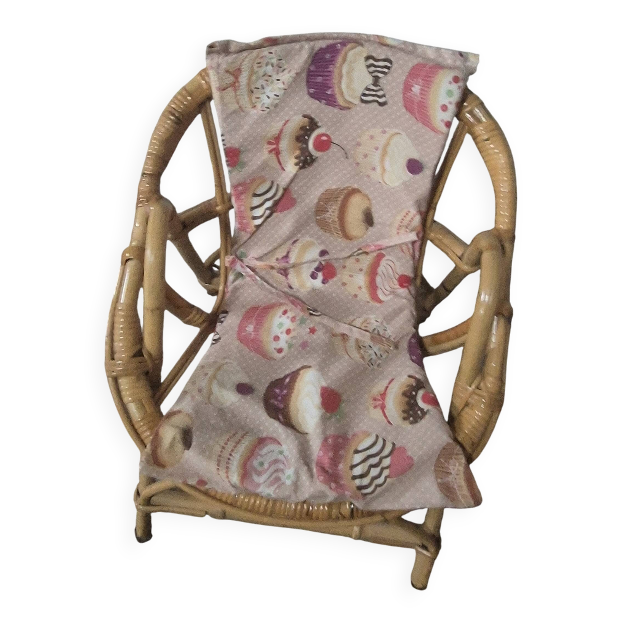 fauteuil enfant en rotin vintage