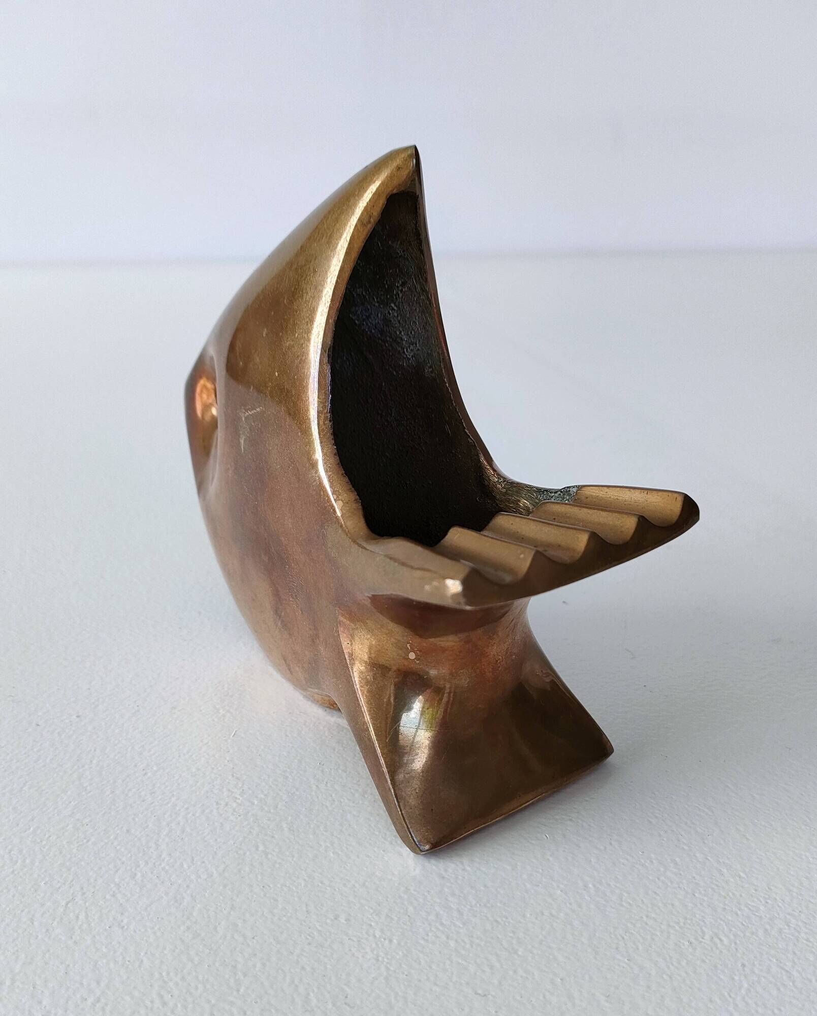 André Bloc - Sculpture/Modernist Ashtray Angel Fish - 50s - Bronze