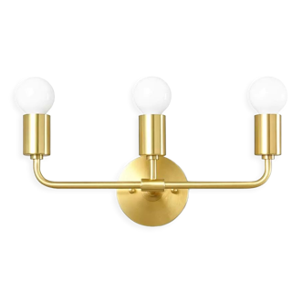 antique designer brass 3-light gold brass wall sconce light