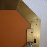 Modernist brass and glass console table & mirror. 1970s