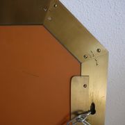 Modernist brass and glass console table & mirror. 1970s