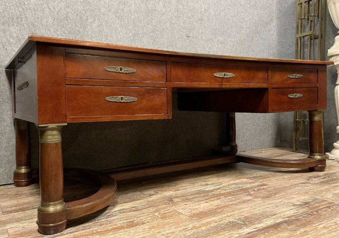 Empire style double-sided mahogany minister's desk circa 1900
