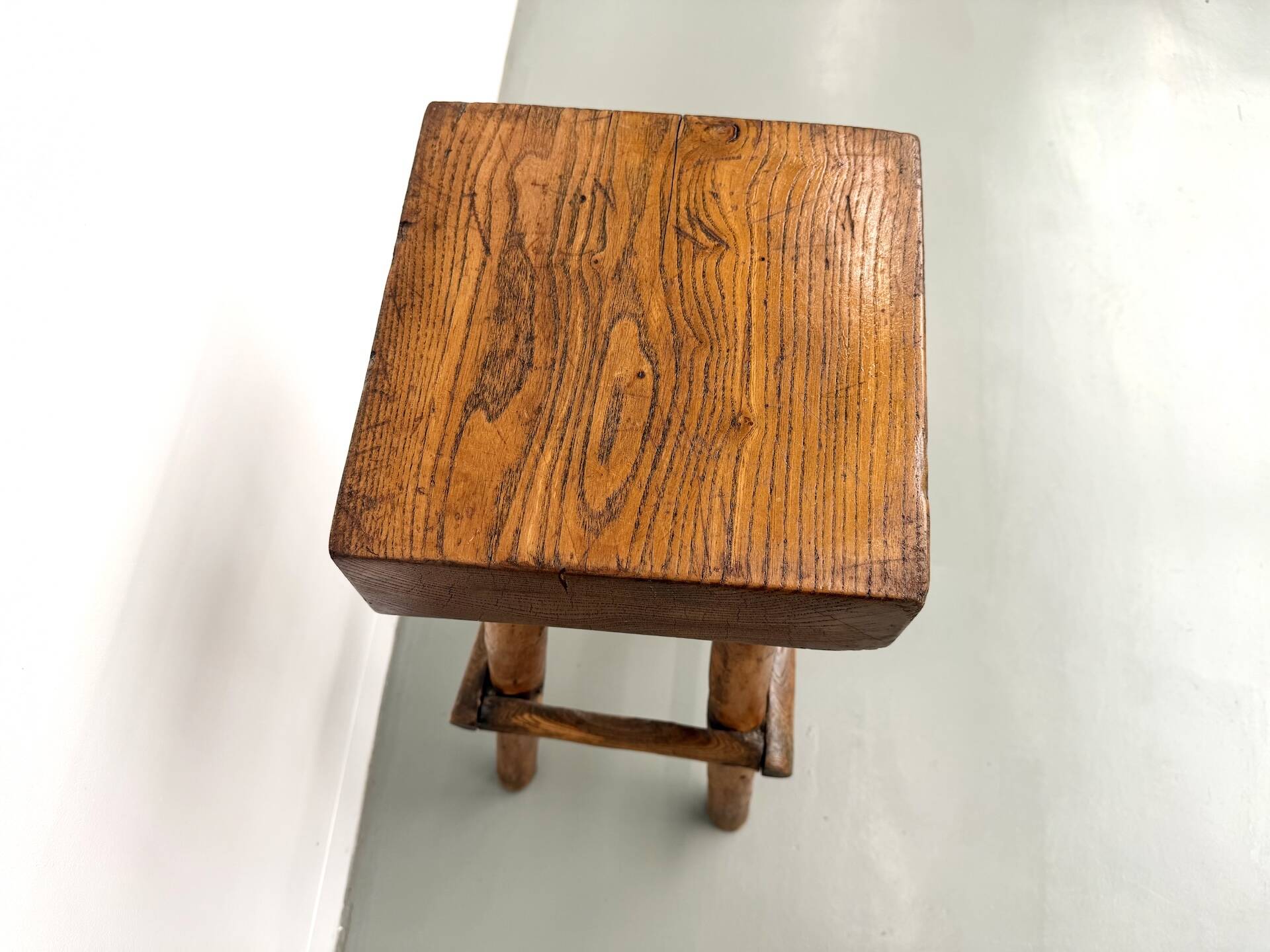 Pair of brutalist bar stools, France, 1950s