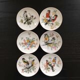 Collection of 6 small bird décor plates