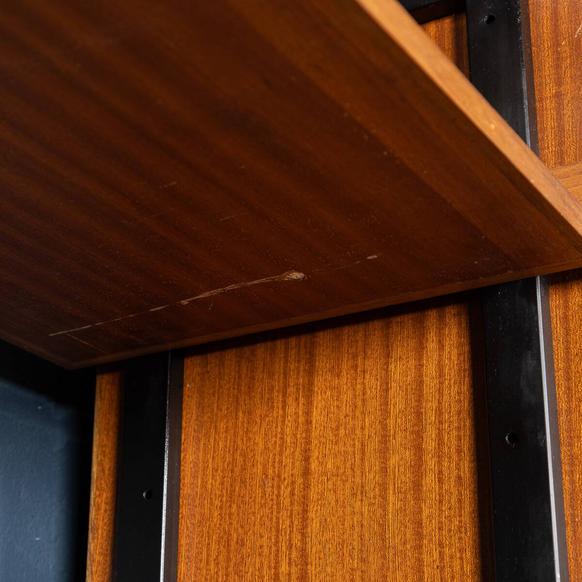 Vintage 20thc italian modular teak wall cabinet c.1960