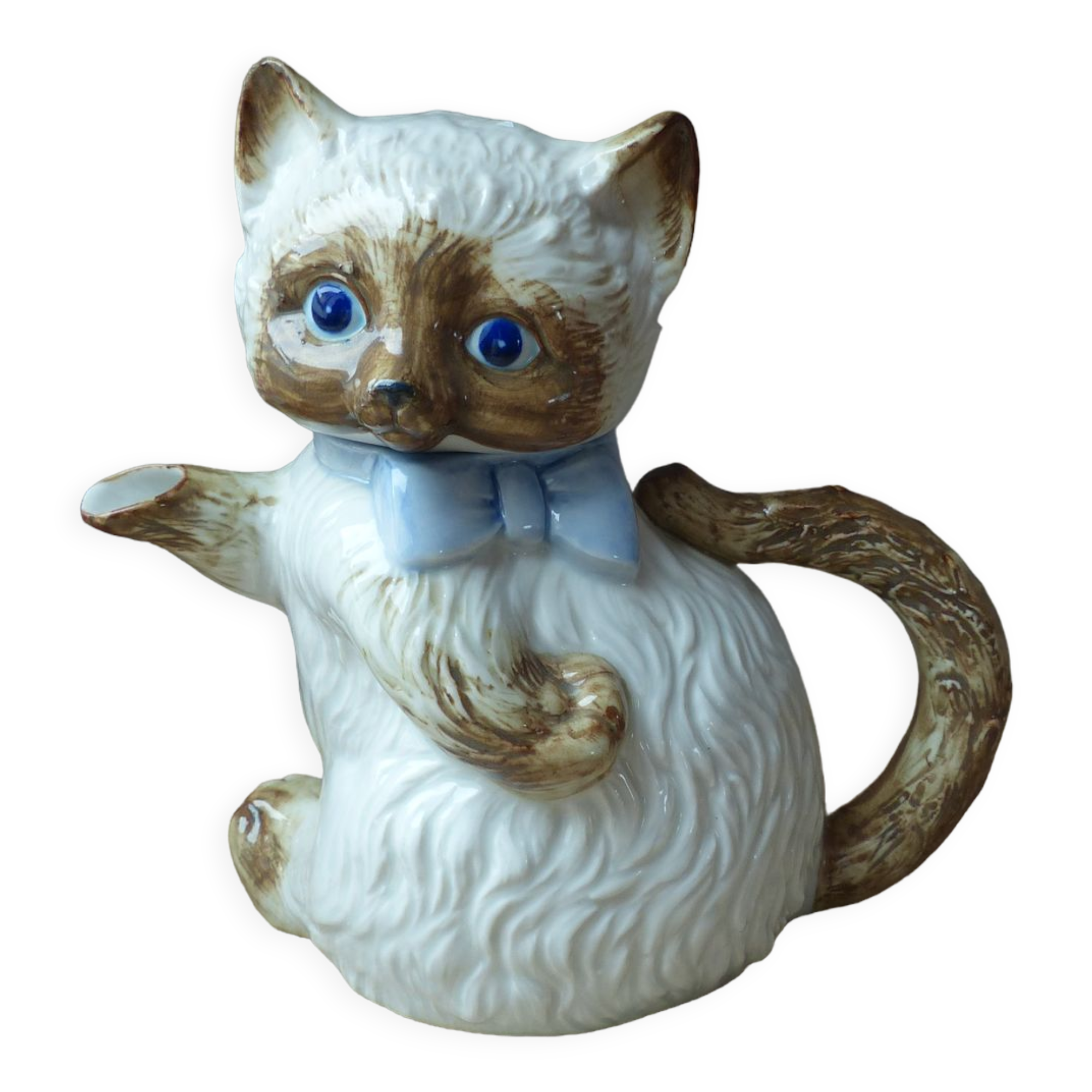 Théière chat en céramique fabriquée au Japon vintage
