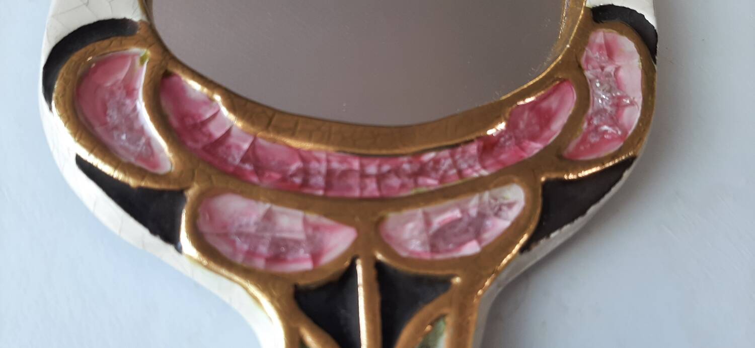 Glazed ceramic mirror by Mithé Espelt