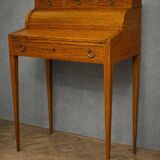 Cylinder desk / Drop-leaf desk – marquetry – Louis XVI style - 20th century