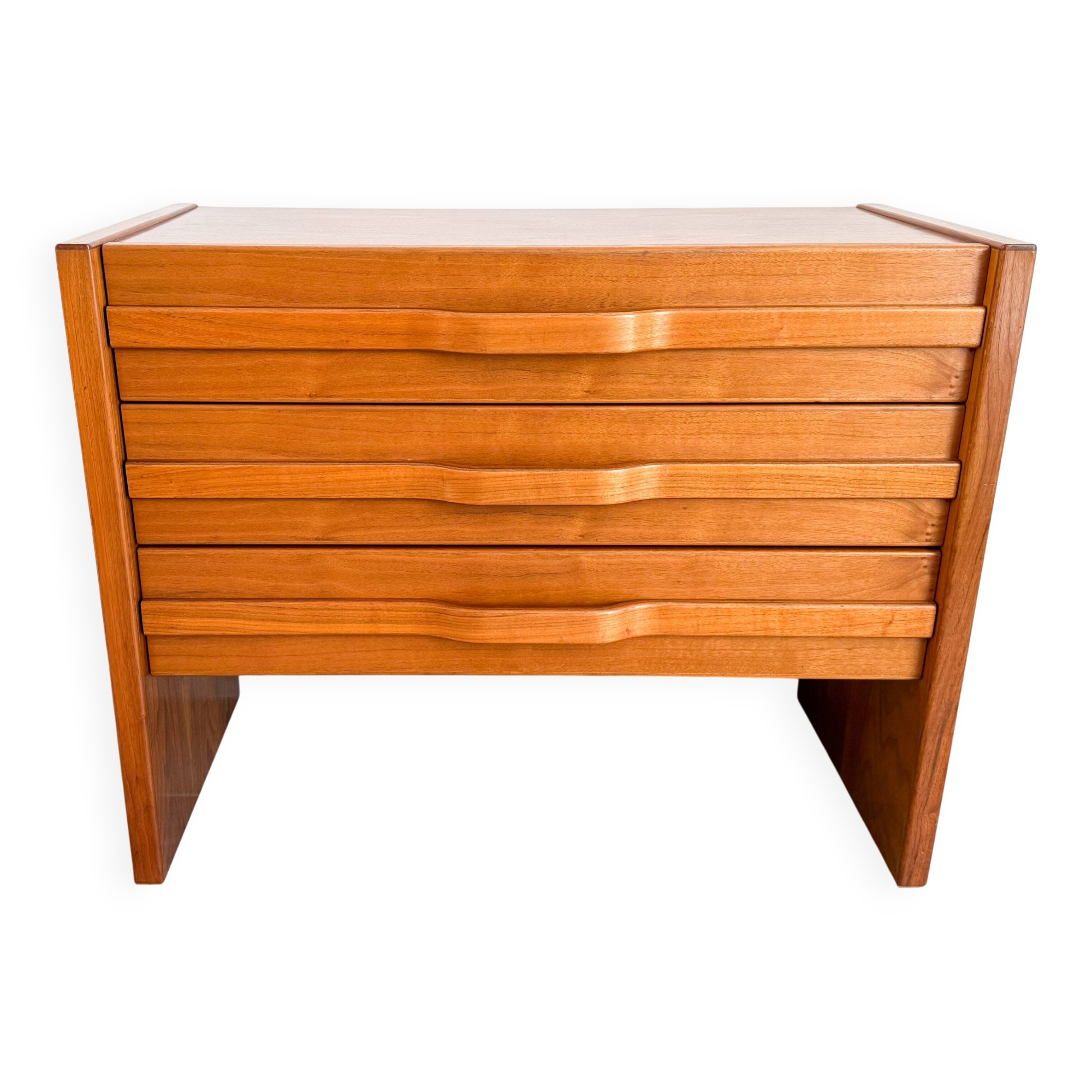 Elm chest of drawers dlg Maison Regain, vintage 70's