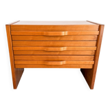 Elm chest of drawers dlg Maison Regain, vintage 70's