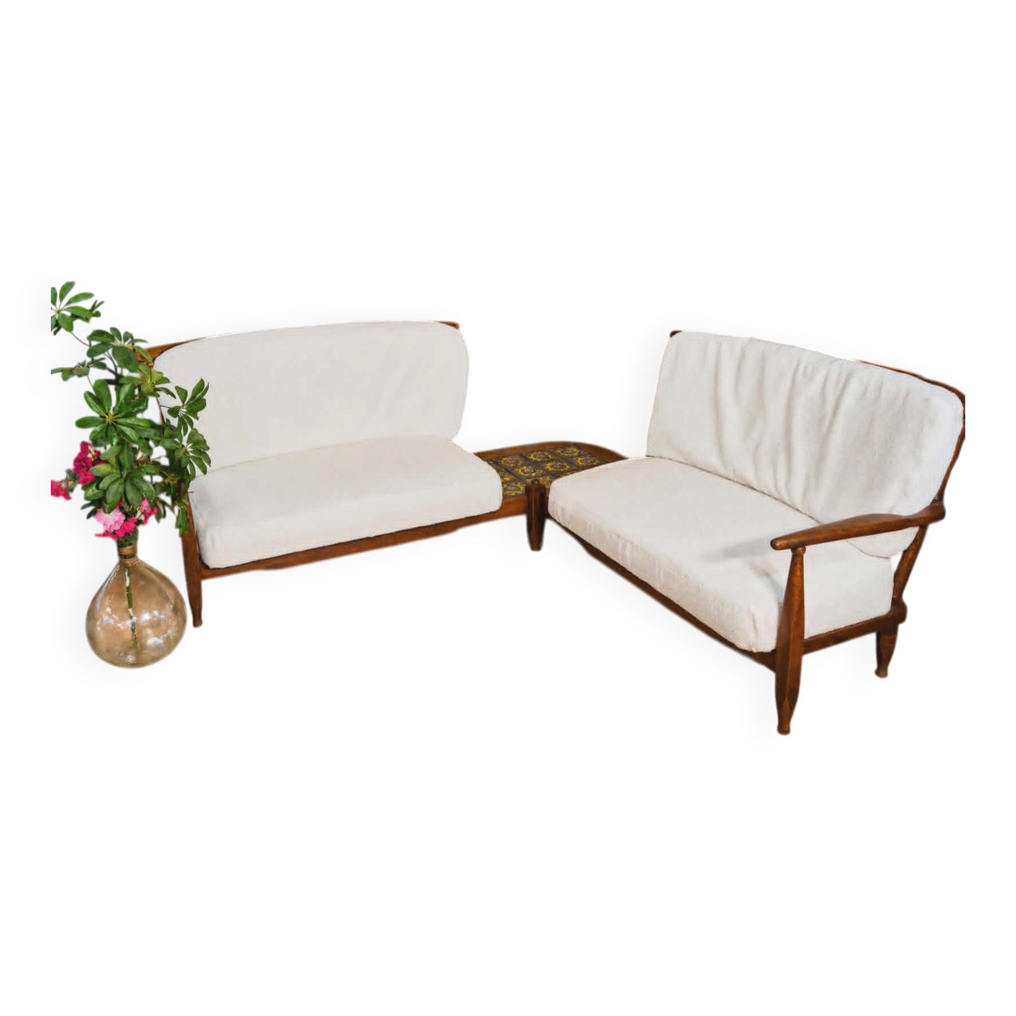 corner sofa by Guillerme et Chambron 1960
