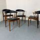 Chaises vintage en palissandre et skaï par Johannes Andersen pour Broderna Andersen, années 1960, lot de 4
