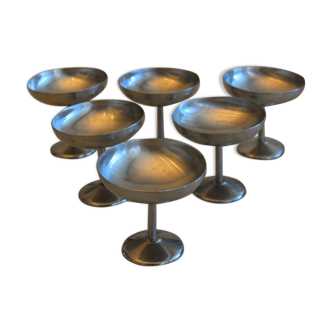 Lot of 6 beautiful stainless steel ice cups