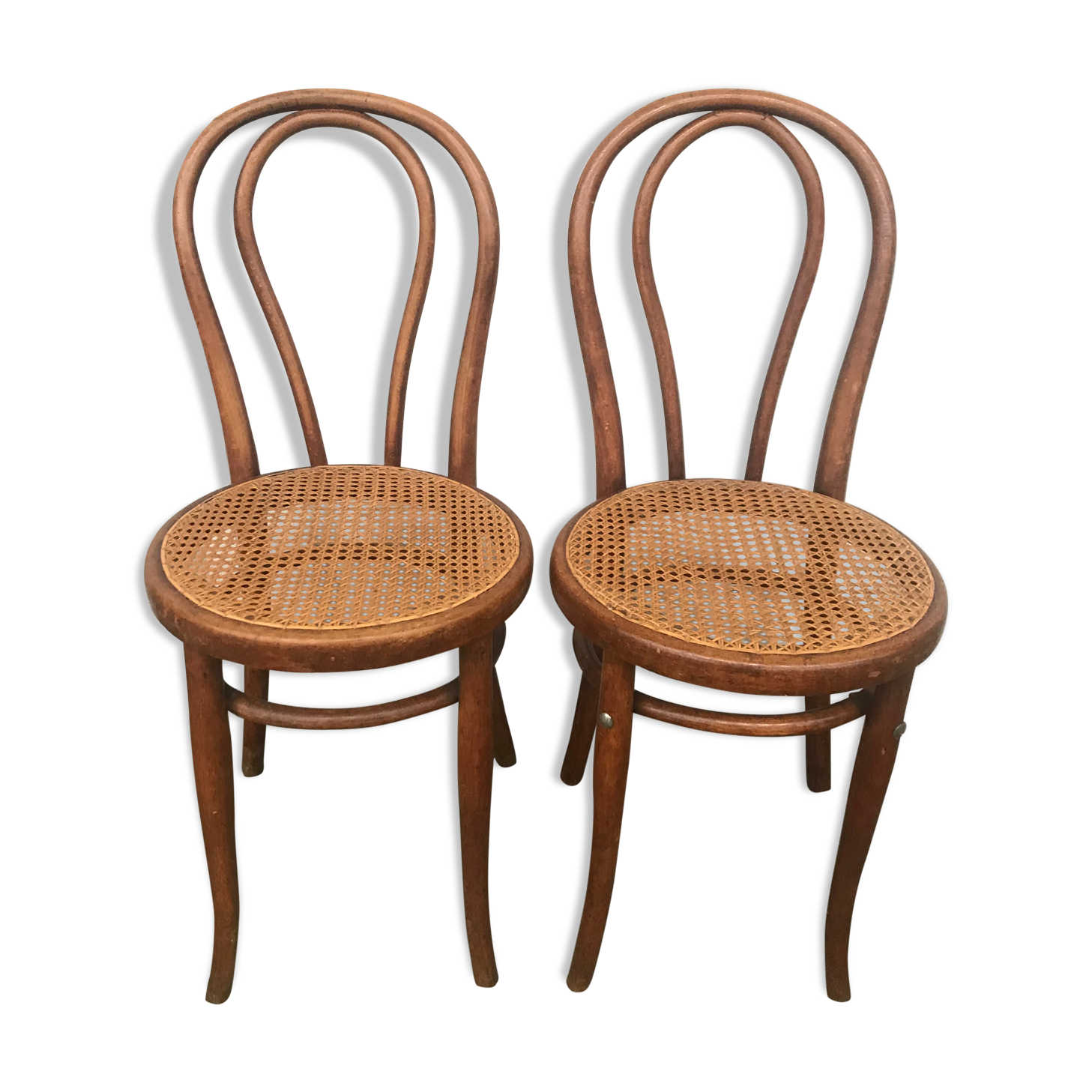 Pair of bistro chairs in canning Thonet