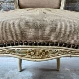 Fauteuil français avec tapisserie florale