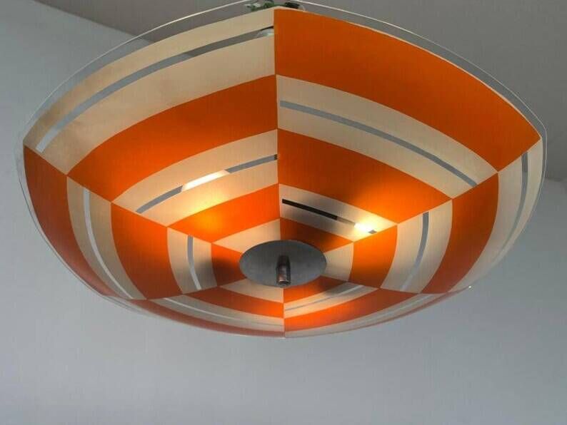 Mid-century design glass pendant by Napako, Czechoslovakia, 1970s.