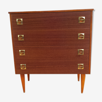 Vintage chest of drawers 70s, spindle feet