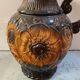 German scheuerich ceramic vase with flowers decor from the 70s