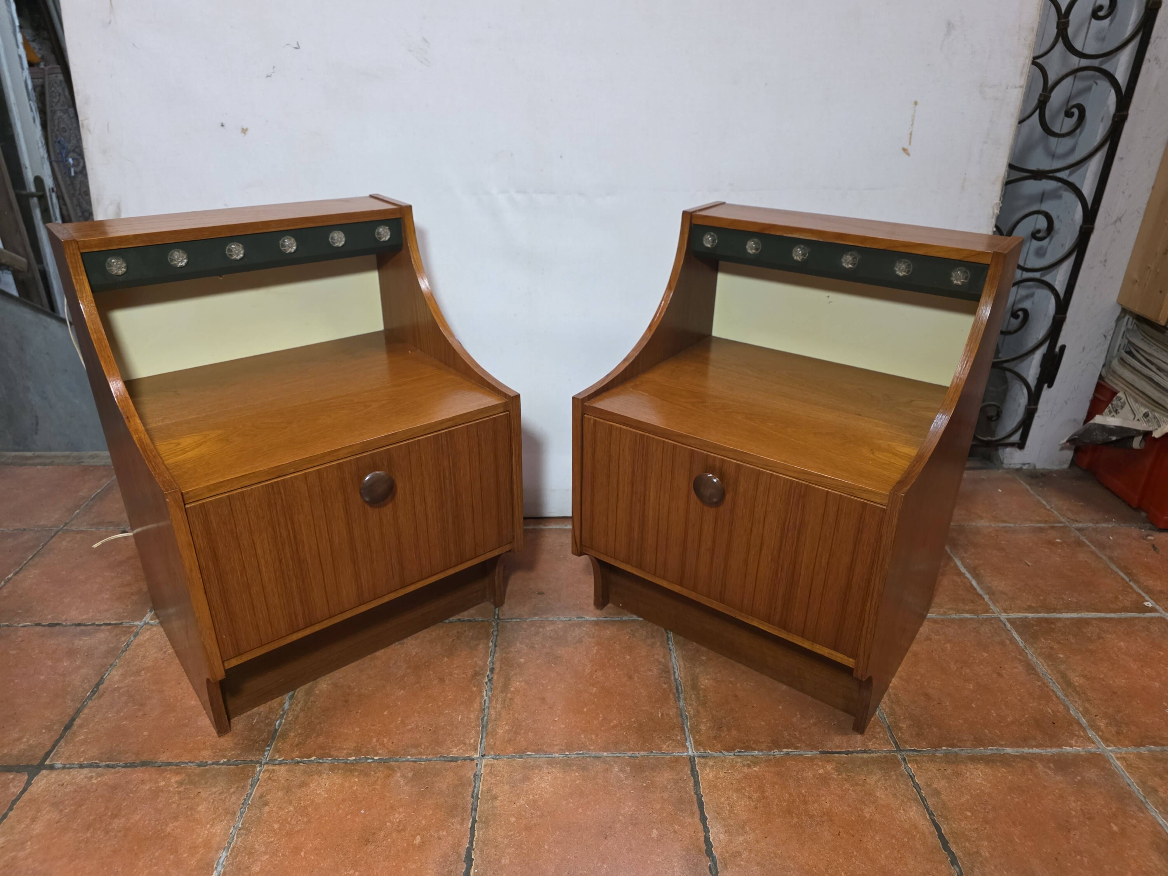 Pair of Scandinavian teak bedside tables from the 1960s.