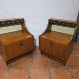 Pair of Scandinavian teak bedside tables from the 1960s.