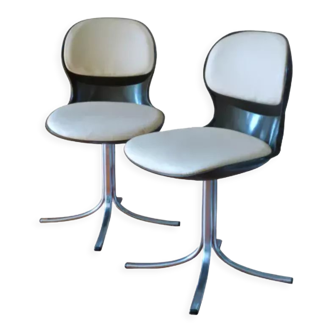 Paire de chaises pivotantes "Giroflex", design martin Stoll, 1975, modèle 7105