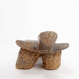 Senufo African bench in carved wood