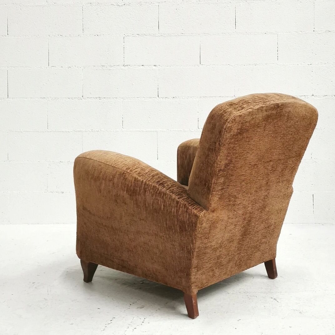 Velvet club armchair, 1950