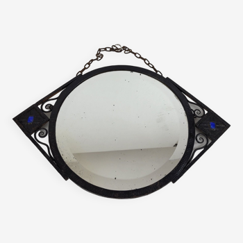 Art Deco wrought iron mirror