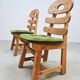 Vintage Spanish oak fishbone chairs 1970 ''Brutalist''