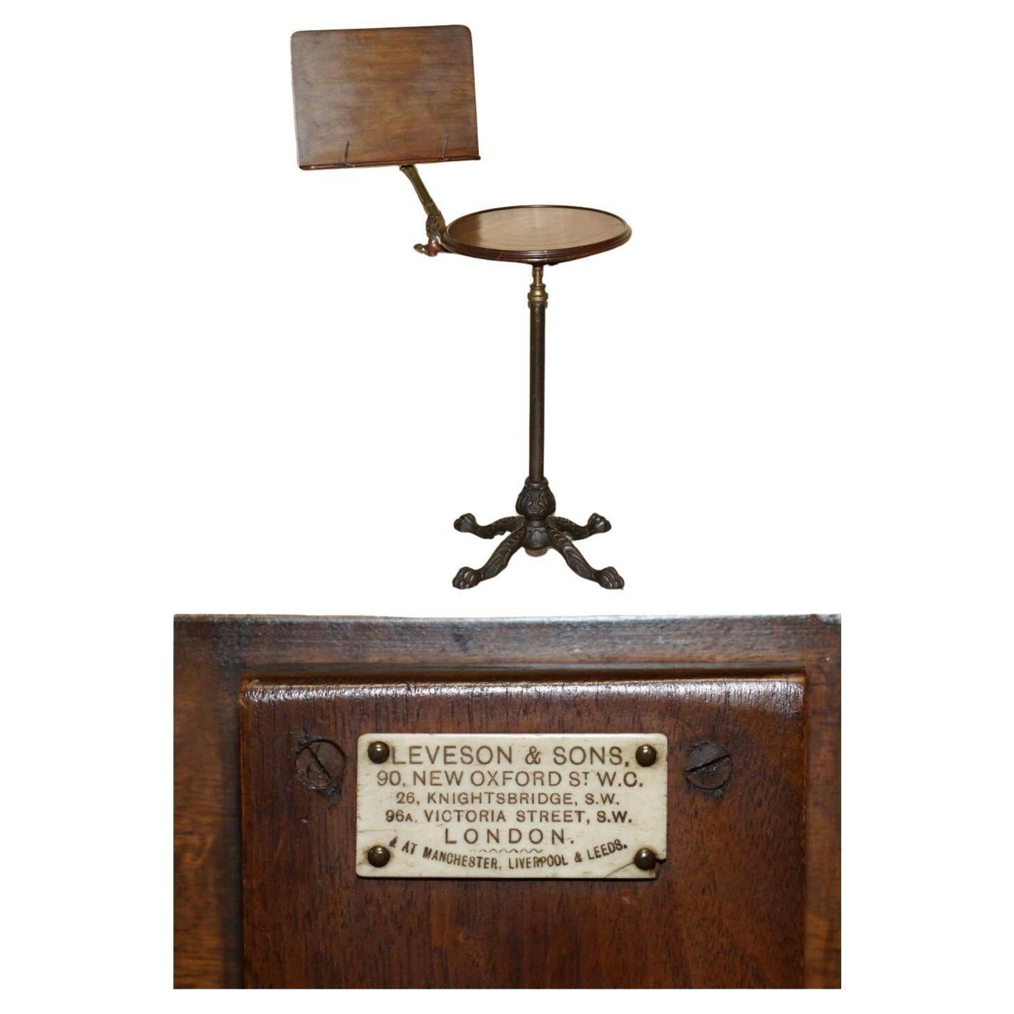 Table de lecture ou musique ajustable victorienne Leveson & Son métal