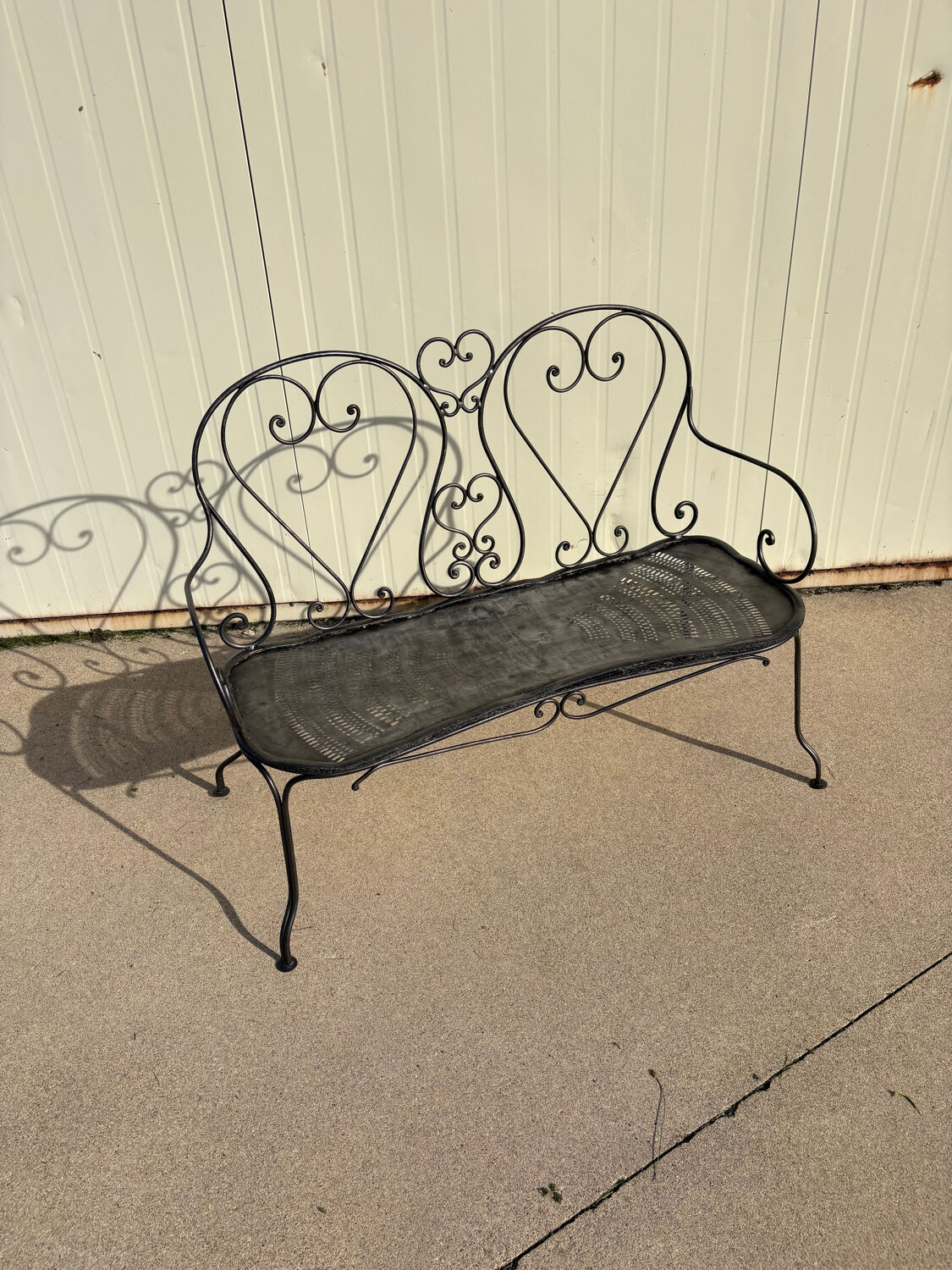Wrought iron garden bench