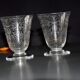 Two Baccarat glasses model "Michelangelo" in engraved crystal.