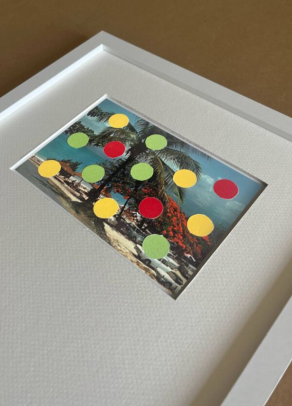 Sorbet Coco - Collage sur carte postale