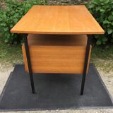 Vintage modernist office in oak and metal tubular base