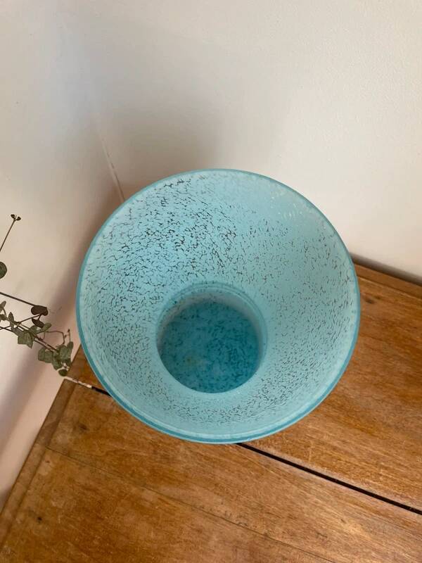 Vase vintage en verre de Clichy