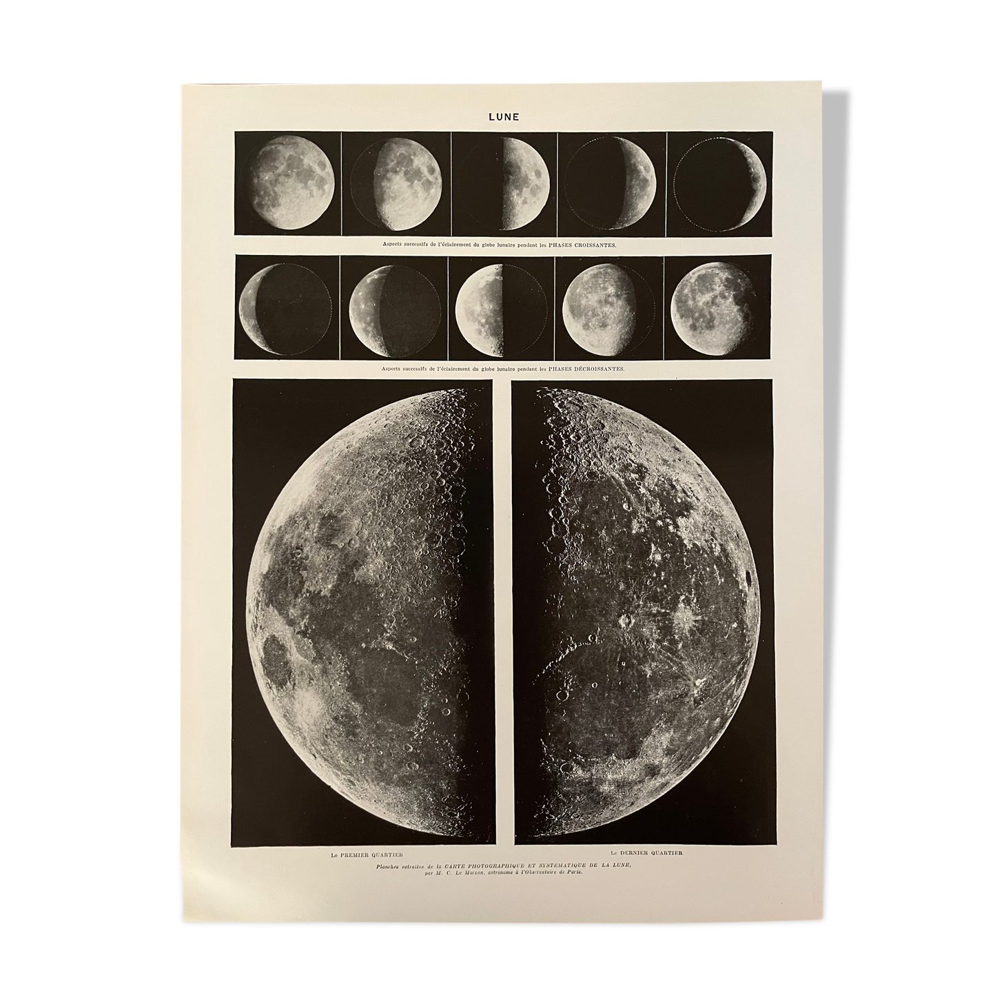 Planche photographique sur la lune de 1928