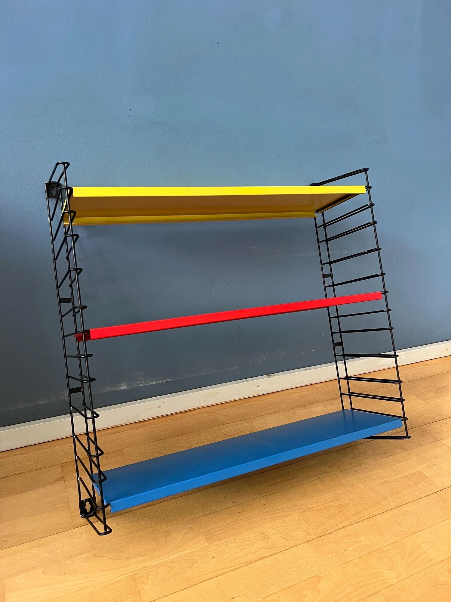 Vintage yellow, red and blue Tomado wall system - shelves - rack - unit