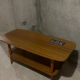 Scandinavian coffee table in teak and ceramic from the 1960s.