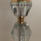 Pied de lampe en verre et métal doré